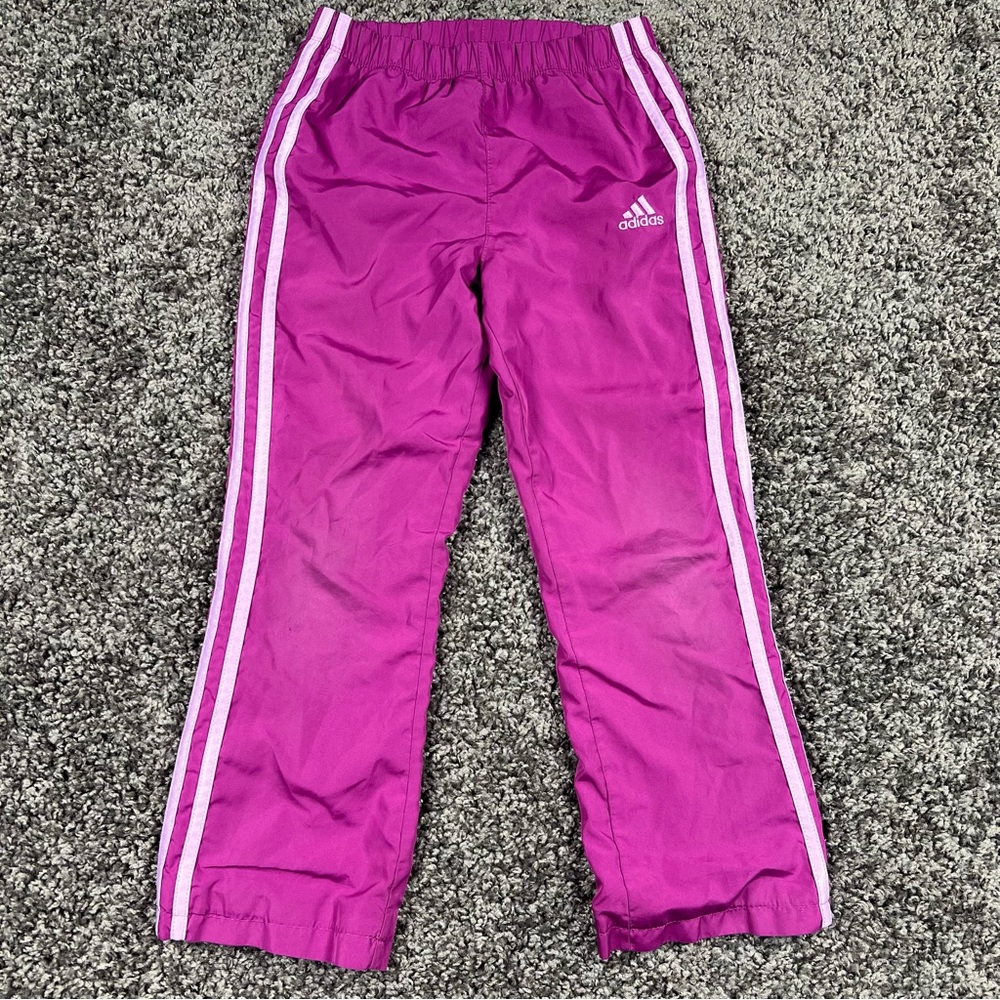 Adidas Pants Girls size 6 Windbreaker Purple Athletic